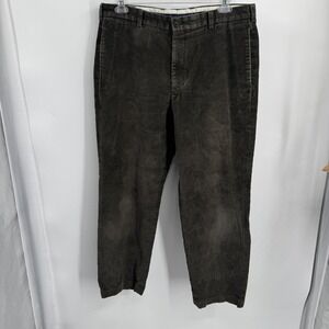 Brooks Brothers Hudson Corduroy Pants Mens 38x30 Olive Green YKK Straight Casual